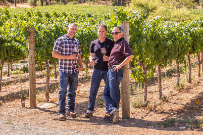 Billede af Scotto familien i en deres vinmarker 