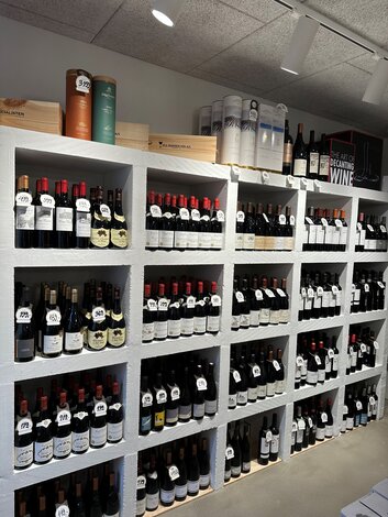 Vin på hylder