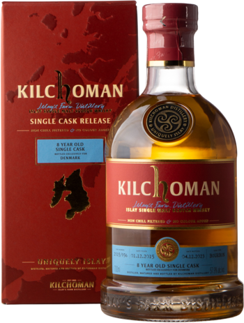 Kilchoman Single Cask, 8 år Bourbon Cask, 57,9%, 70 cl