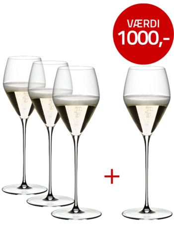 Riedel Veloce Champagne Wine Value Set 5330/28 , 1 stk = 4 glas
