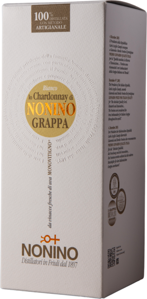 Grappa Monovitigno Bianco Chardonnay 41%, 70 cl