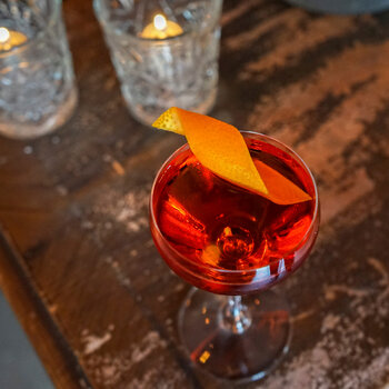 drink, cocktail, riedel, whisky, vermouth, campari, boulevardier, opskrift, drinksopskrift