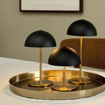 Along LED Mini Bordlampe med messingbakke, 3 stk.