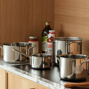 Stainless Steel Grydesæt, 4 dele
