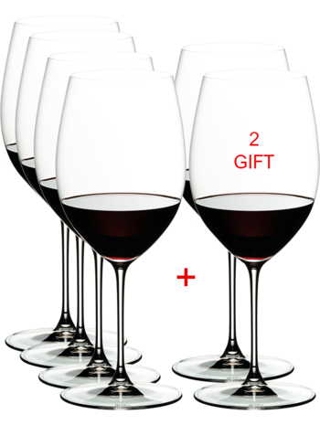 Riedel Veritas Pay 4 Get 6 Cabernet/Merlot Value Set 5449/0-22 , 1 stk = 6 glas
