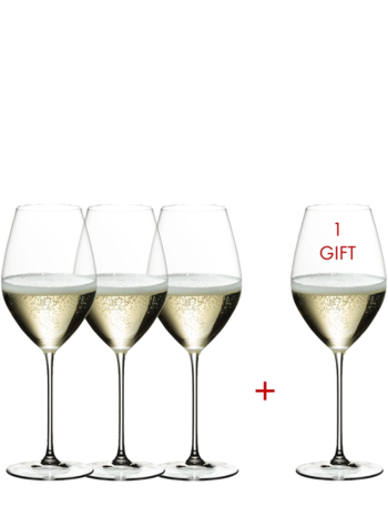Riedel Veritas Champagne Wine Glass (Value Pack - Buy 3 Get 4) 5449/28, 4 glas